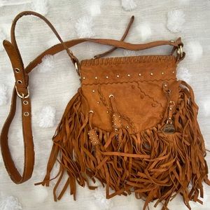 Junior drake crossbody leather fringe purse